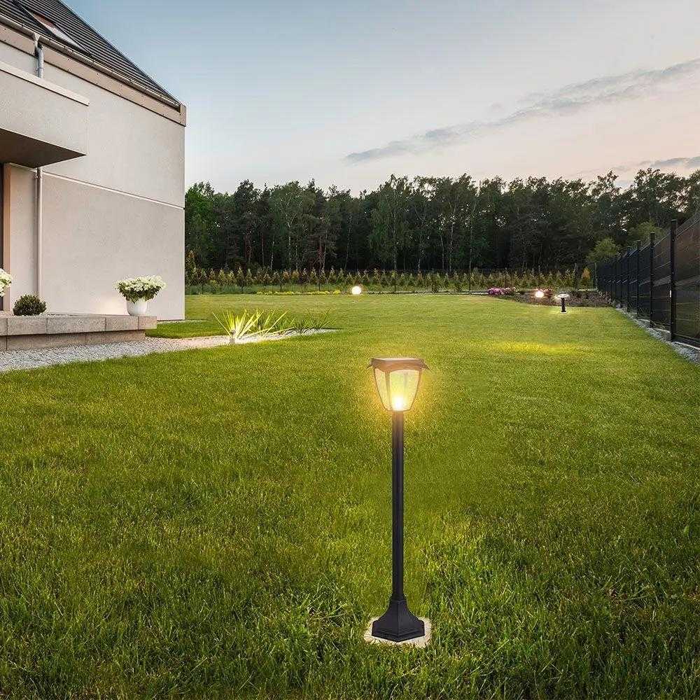 V-tac 2W LED pastatomas lauko šviestuvas, juodas, 3000/6000K, su saulės baterija, IP44