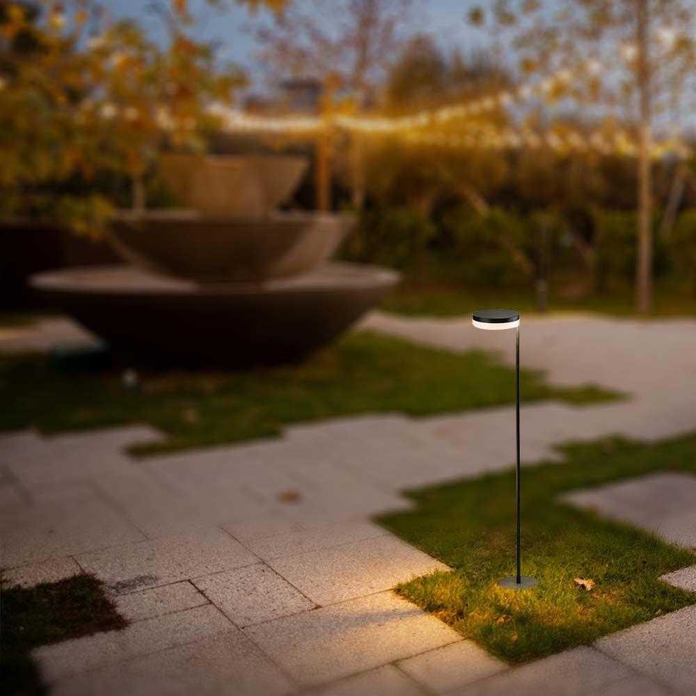 V-tac 2W LED pastatomas lauko šviestuvas su saulės baterija, juodas, 3000K, IP54