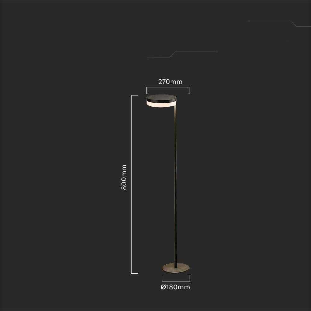 V-tac 2W LED pastatomas lauko šviestuvas su saulės baterija, juodas, 3000K, IP54