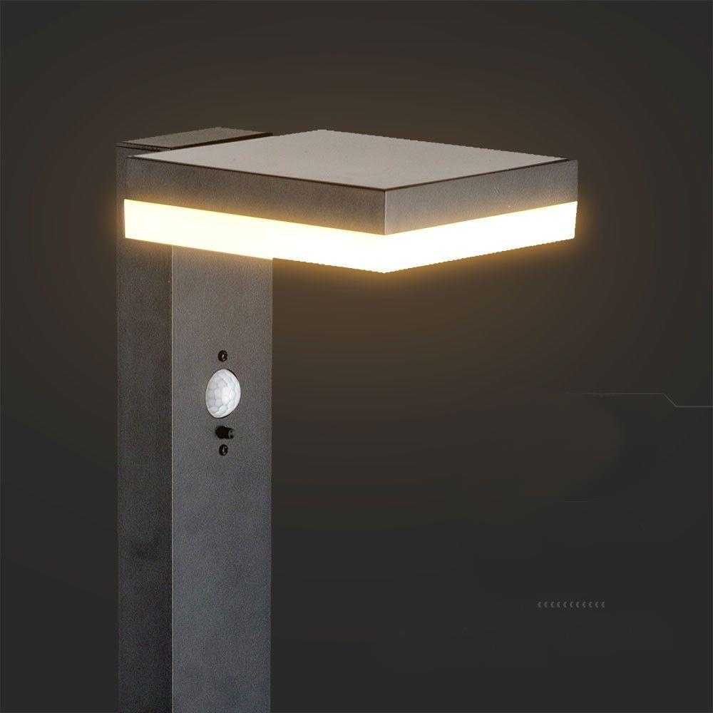 V-tac 5,5W LED įkraunamas lauko šviestuvas su saulės baterija ir judesio davikliu, juodas, 3000K, IP54