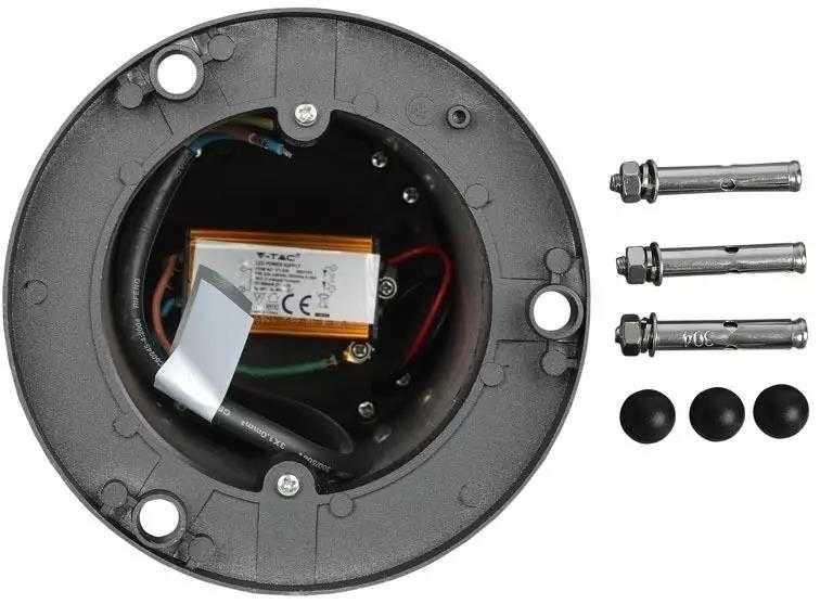V-tac 10W LED pastatomas lauko šviestuvas, juodas, 6400K, IP65