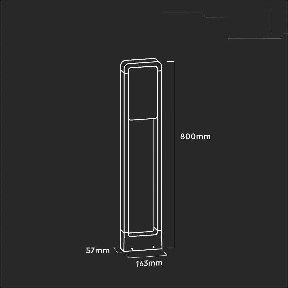 Samsung 10W LED pastatomas šviestuvas, juodas, 4000K, IP65, aukštis 80cm