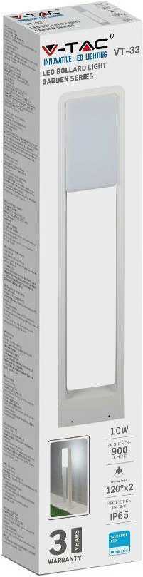 10W LED pastatomas šviestuvas V-TAC, 3000K, IP65, baltas, aukštis 80cm