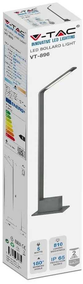 V-tac 5W LED pastatomas lauko šviestuvas, juodas, 4000K
