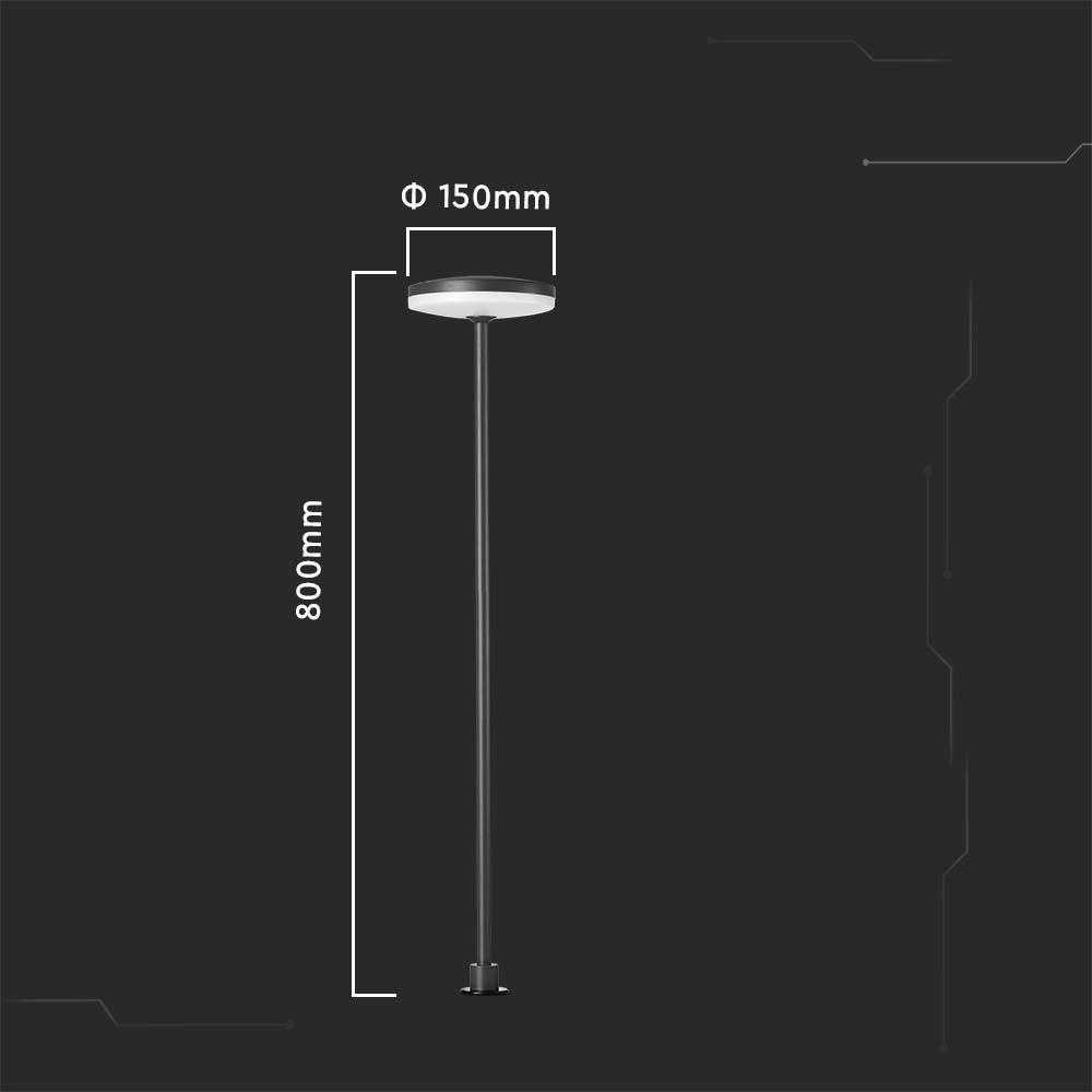 V-tac 12W LED įsmeigiamas/pastatomas lauko šviestuvas, antracito sp., 4000K