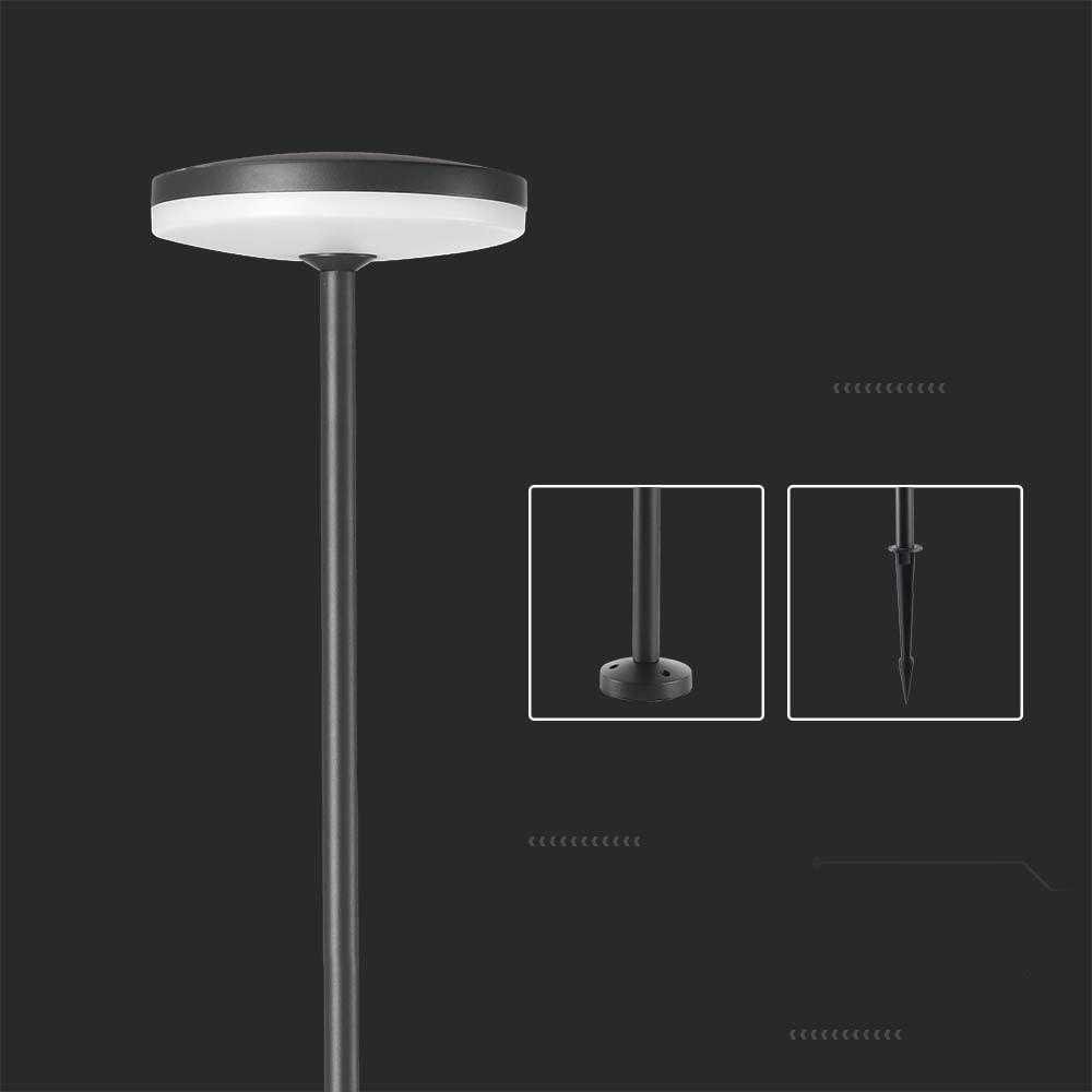 V-tac 12W LED įsmeigiamas/pastatomas lauko šviestuvas, antracito sp., 4000K