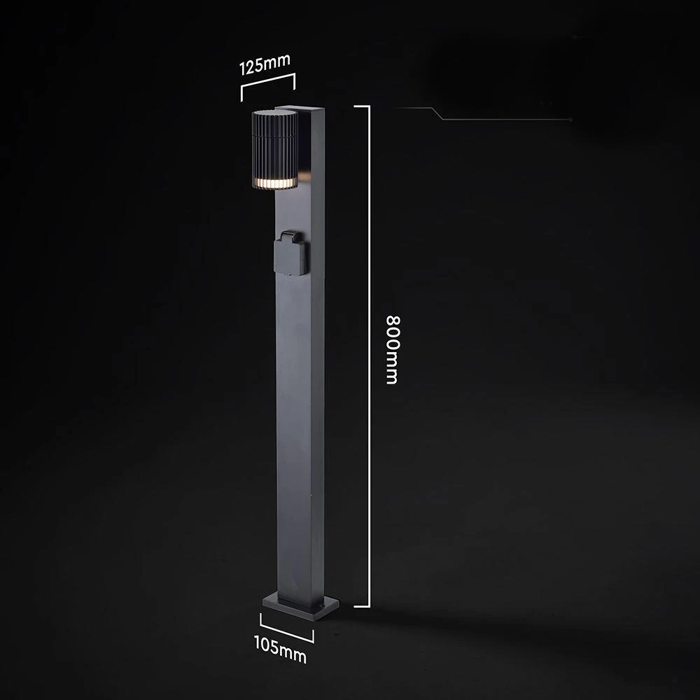 V-TAC sodo stulpas 80cm GU10 juodas 230V