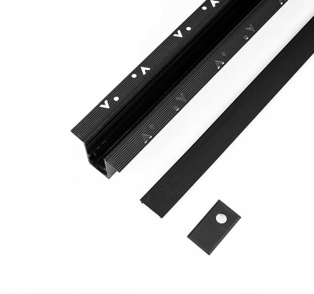 V-tac Magnetinių sistemų užglaistomas bėgelis, juodas, 2m