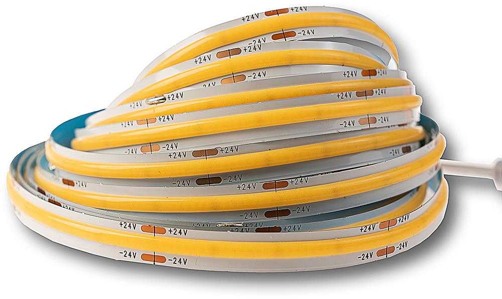 10W/m LED COB juosta, 420LED/m, 24V, 6500K, 5 metrų ritė