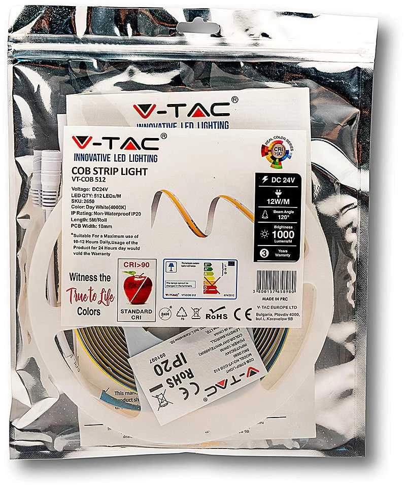 12W LED juosta V-TAC, 4000K, kaina už 1m