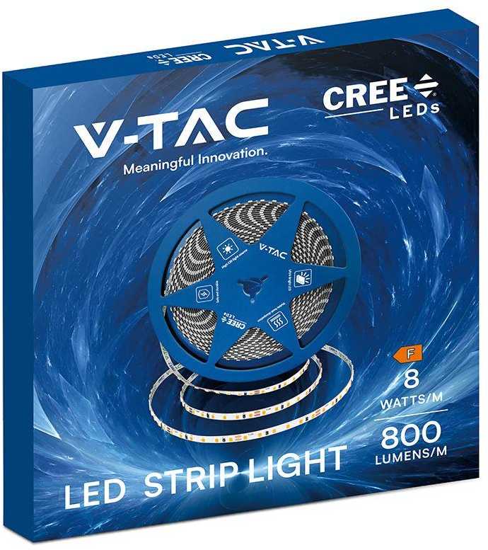 8W/m LED juosta, 120LED/m, 24V, 6500K, IP20, CREE LED chip, 10 metrų ritė