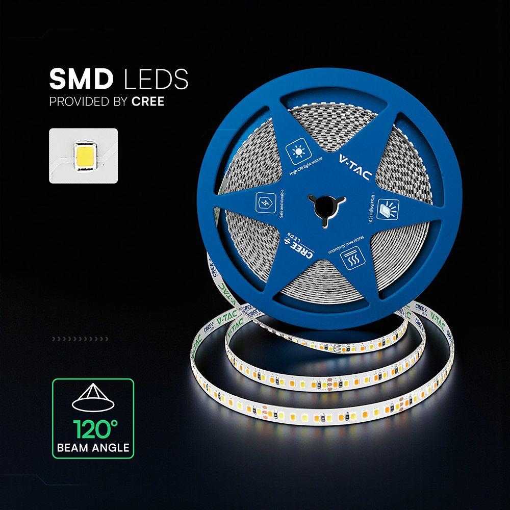 15W/m LED juosta, 192LED/m, 24V, 2700/4000/6500K, IP20, CREE LED chip, 10 metrų ritė