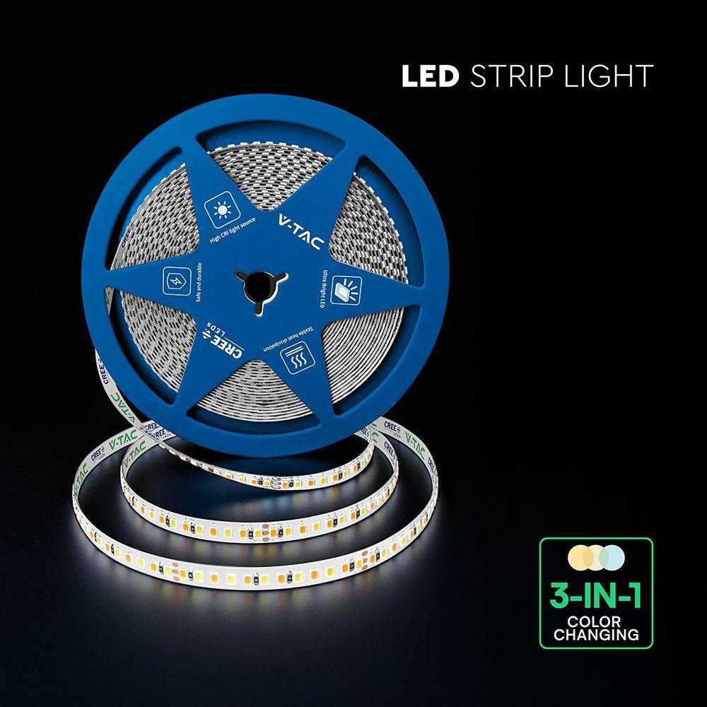 15W/m LED juosta, 192LED/m, 24V, 2700/4000/6500K, IP20, CREE LED chip, 10 metrų ritė