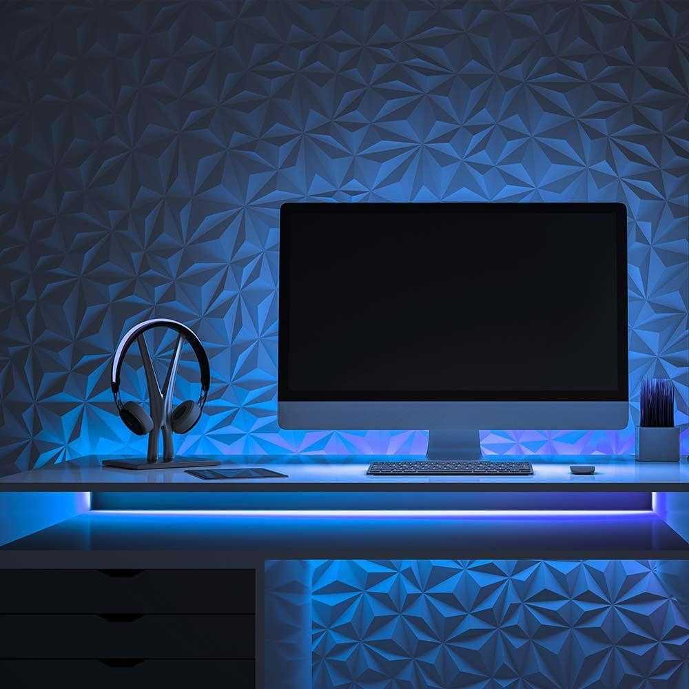 V-tac 10,5W/m LED juosta, 220V, mėlyna šviesos sp., IP65, 50m ritė