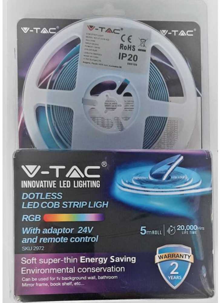13W/m LED juosta, 422LED/m, RGB, 5m, su maitinimo šaltiniu ir nuotolinio valdymo pulteliu