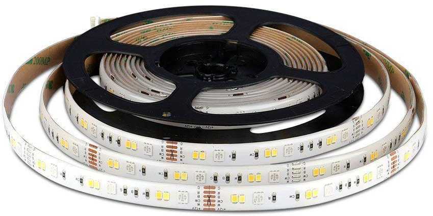4W/m, 12V LED juosta V-TAC, RGB+3in1, IP65, suderinama su Amazon Alexa ir Google Home, 5m ilgio