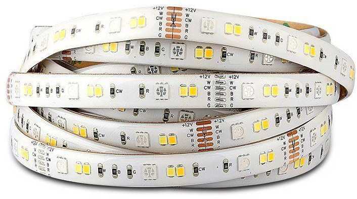 4W/m, 12V LED juosta V-TAC, RGB+3in1, IP65, suderinama su Amazon Alexa ir Google Home, 5m ilgio