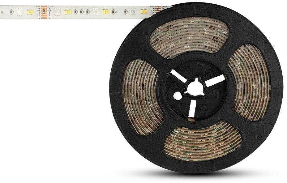 4W/m, 12V LED juosta V-TAC, RGB+3in1, IP65, suderinama su Amazon Alexa ir Google Home, 5m ilgio