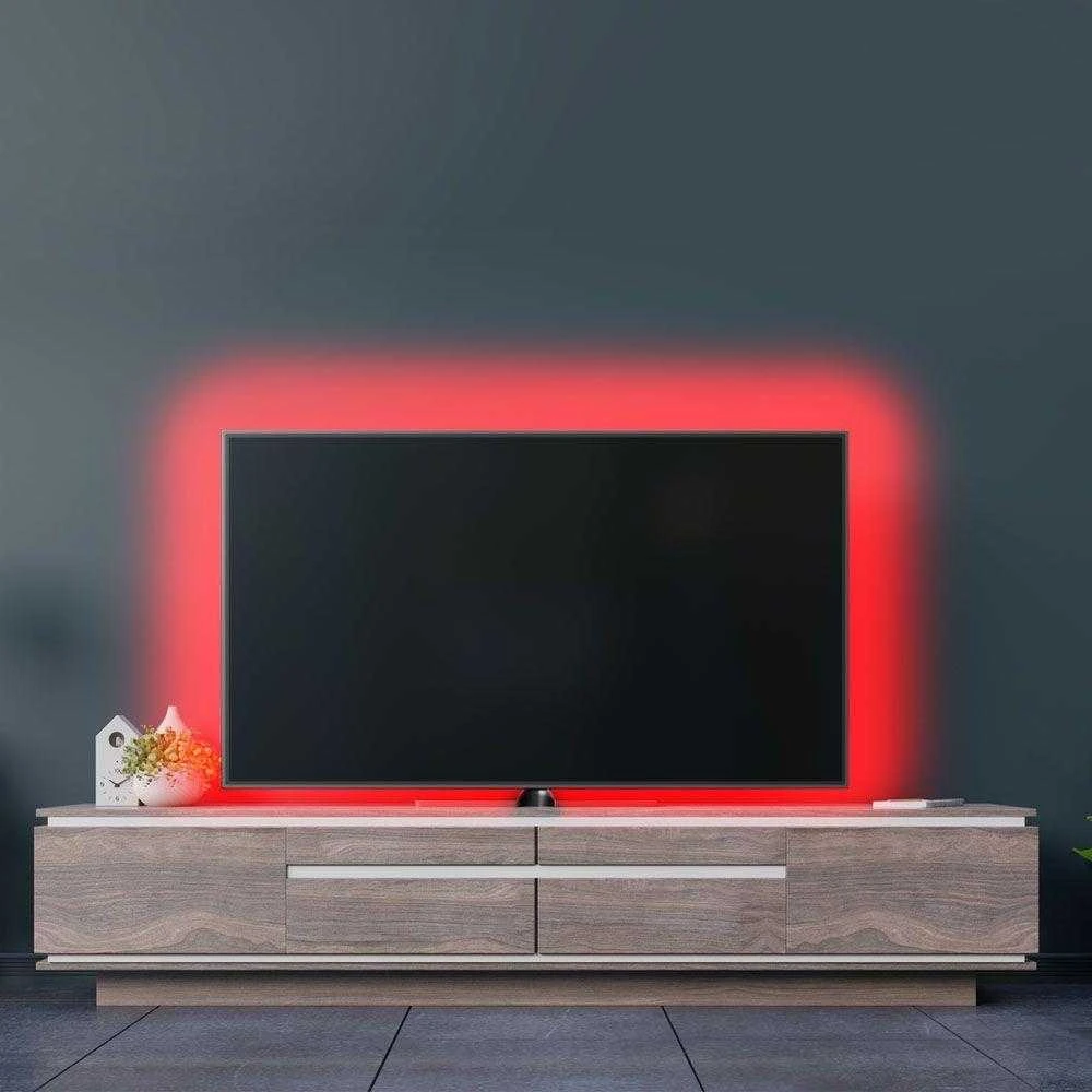 V-tac 15W/m LED juosta, RGB+3IN1, IP65, 5 metrų ritė, su nuotolinio valdymo pulteliu, valdikliu ir užmaitinimu