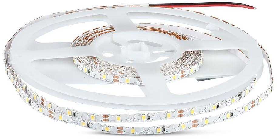 V-tac 5W/m LED juosta, 60LED/m, S formos, 3000K, 5 metrų ritė