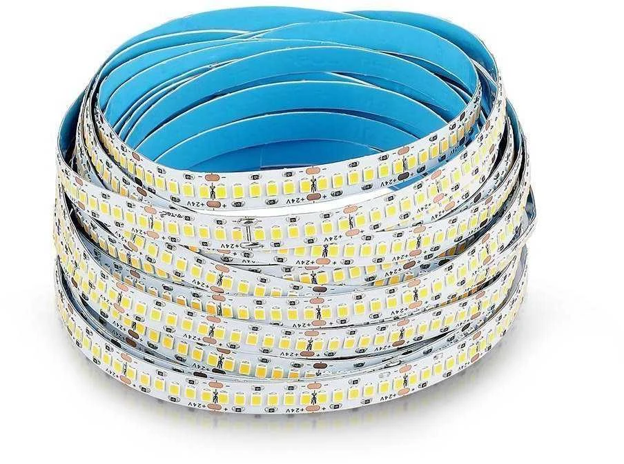 15W LED juosta V-TAC, 24V, 2835, 6500K(šaltai balta), IP20, SAMSUNG LED chip, 10 metrų ritė