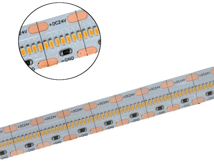 22W/m LED juosta, 700LED/m, 24V, 4000K, 5 metrų ritė