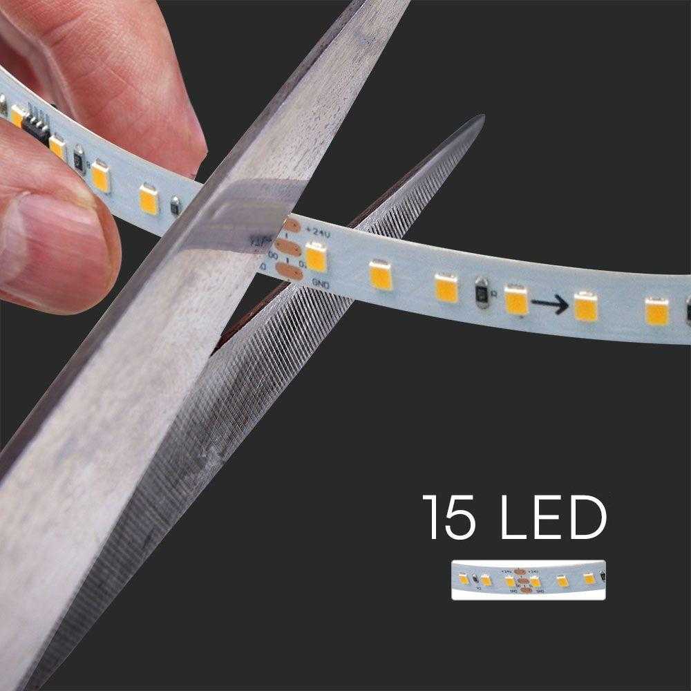 V-tac 10W/m LED juosta, 120LED/m, 24V, 3000K, 10m ritė, su "bėgančios" šviesos efektu. Reikalingas valdiklis LED100655
