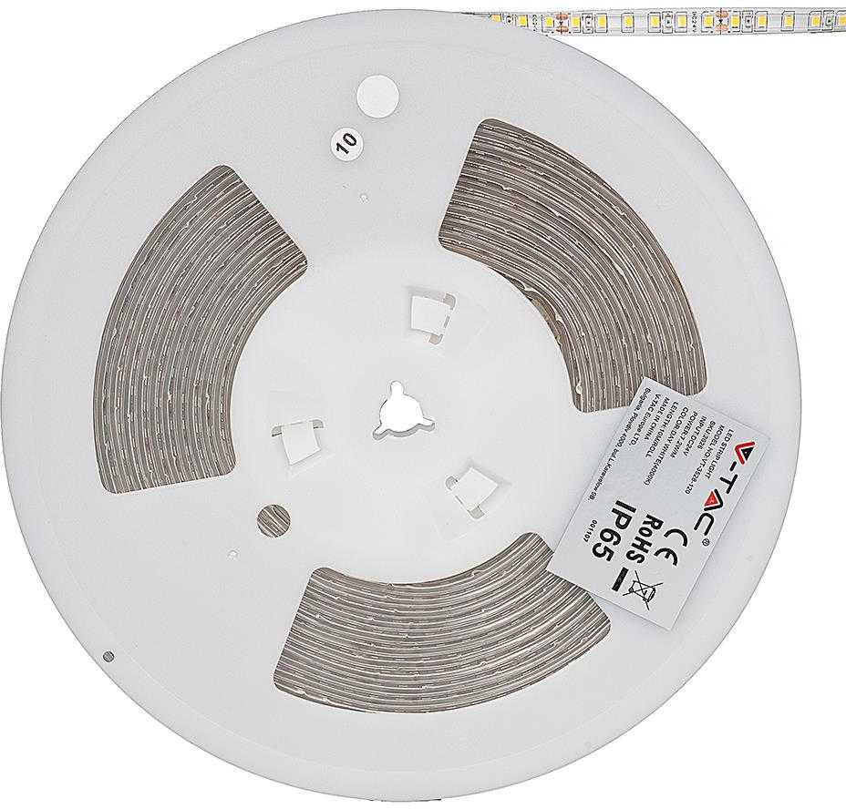 V-tac 7,5W/m LED juosta, 24V, 3000K, IP65, 10 metrų ritė