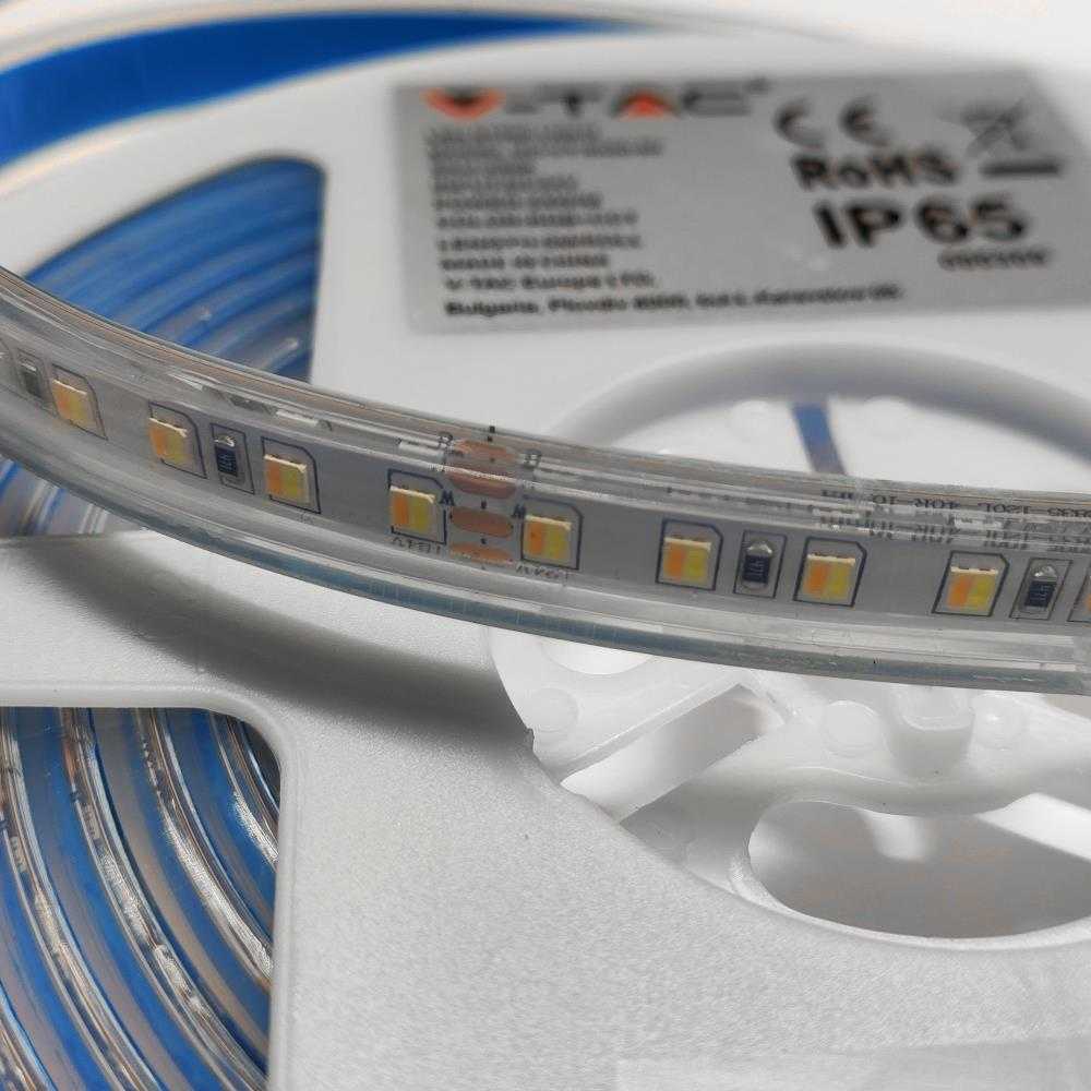 V-tac 14W/m LED juosta, 120LED/m, 24V, 3000-6000K, IP65, 5 metrų ritė