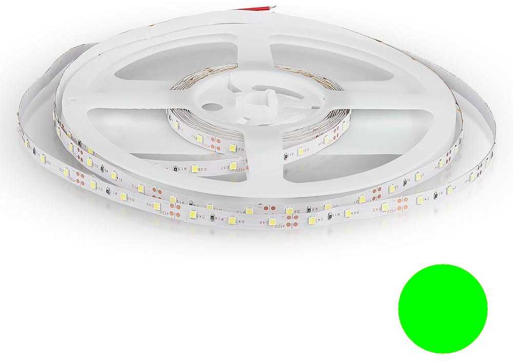 V-tac 4,2W/m LED juosta, 60LED/m, 12V, žalia sp., IP20, 5 metrų ritė
