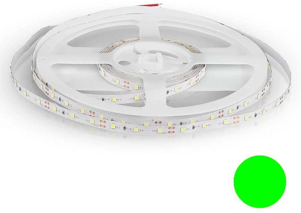 3,6 W/m LED juosta V-TAC, 3528, 60 LED/m, žalia, neatspari drėgmei (IP20)