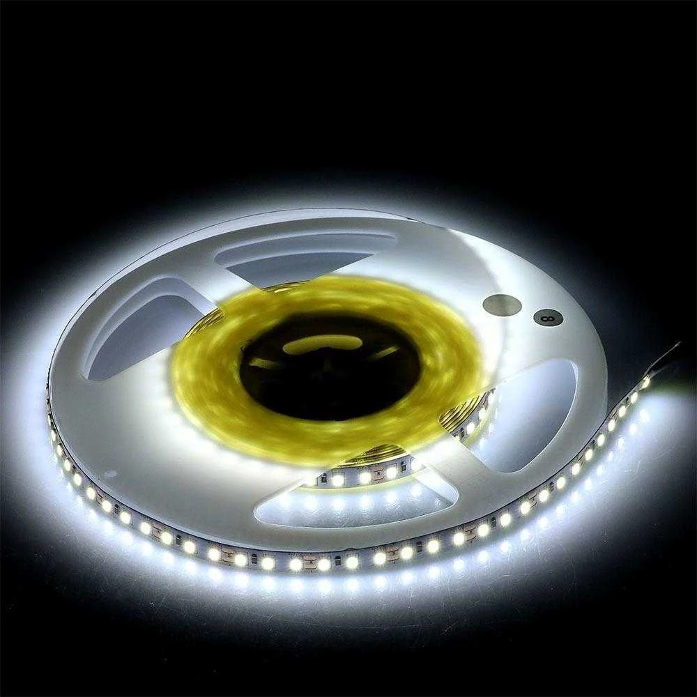 V-tac 8W/m LED juosta, 120LED/m, 12V, 6500K, IP20, 5 metrų ritė