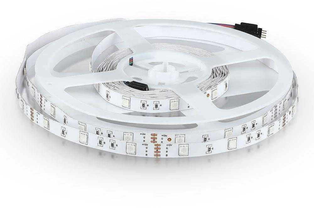 V-tac 6W/m LED juosta, 12V, 30LED/m, RGB, 5 metrų ritė