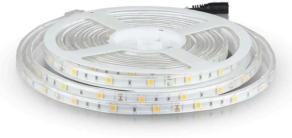 V-tac 6W/m LED juosta, 30LED/m, 3000K, IP65, 5 metrų ritė