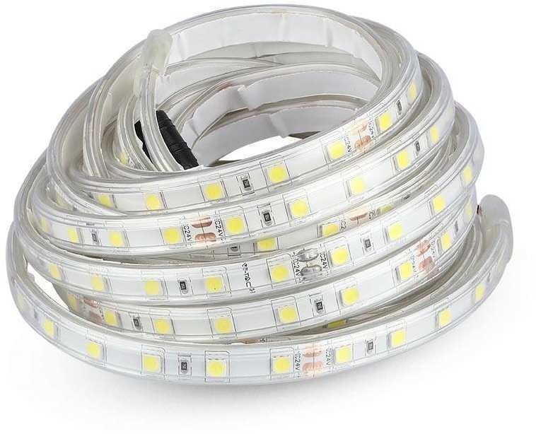 V-tac 10W/m LED juosta, 60 LED/m, 3000K, IP65, 5 metrų ritė