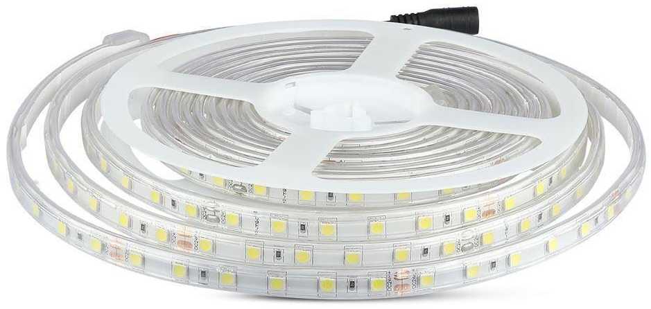 V-tac 10W/m LED juosta, 60 LED/m, 3000K, IP65, 5 metrų ritė