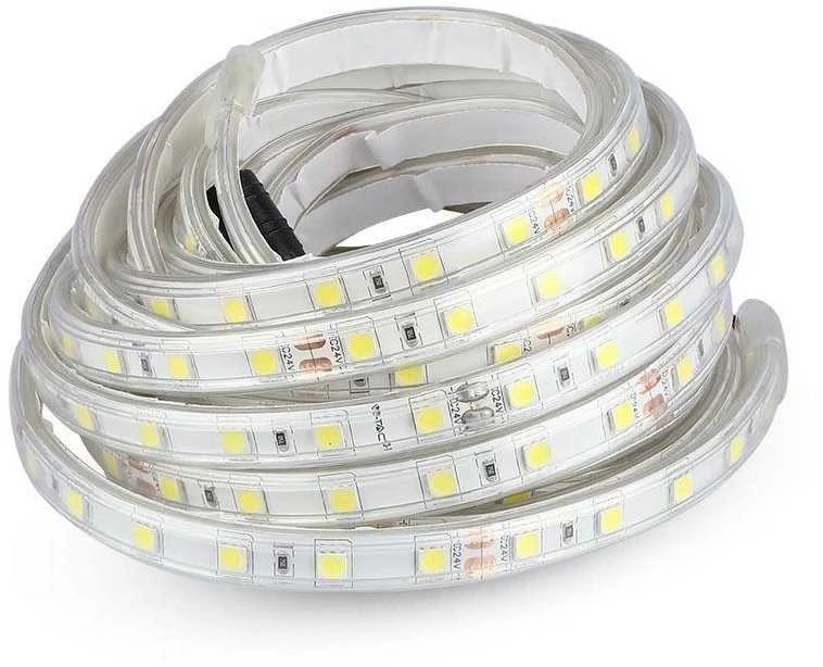 V-tac 10W/m LED juosta, 24V, 60LED/m, IP65, 6500K, 5 metrų ritė