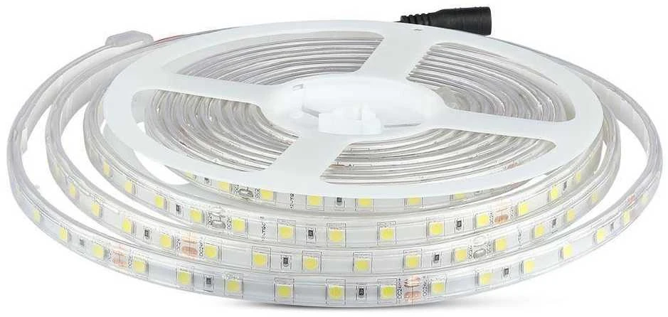V-tac 10W/m LED juosta, 24V, 60LED/m, IP65, 6500K, 5 metrų ritė