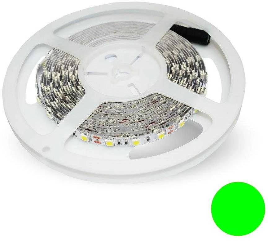 V-tac 11W/m LED juosta, 60LED/m, žalia sp., IP20, 5 metrų ritė