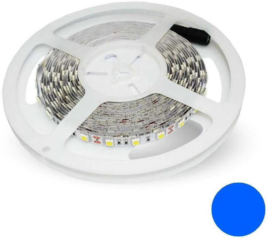 V-tac 11W/m LED juosta, 60LED/m, mėlyna sp., IP20, 5 metrų ritė