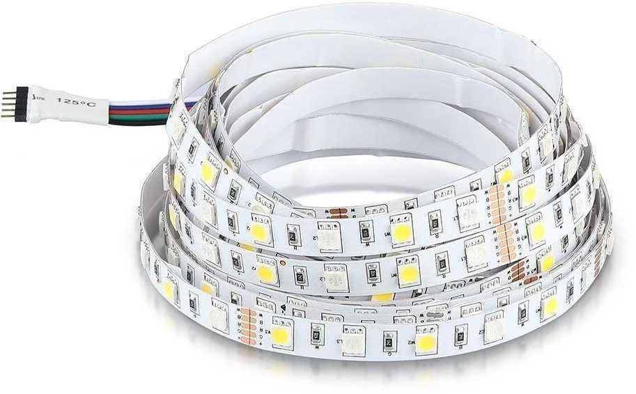 V-tac 8W/m LED juosta, 60LED/m, RGB + 6400K, 5 metrų ritė