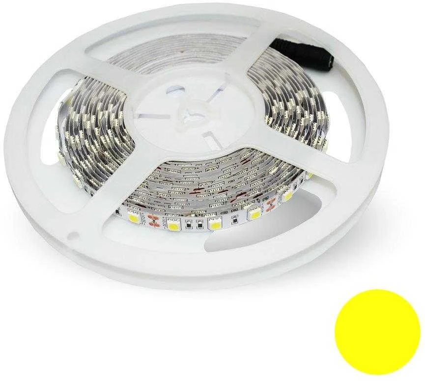V-tac 11W/m LED juosta, 60LED/m, geltona sp., IP20, 5 metrų ritė