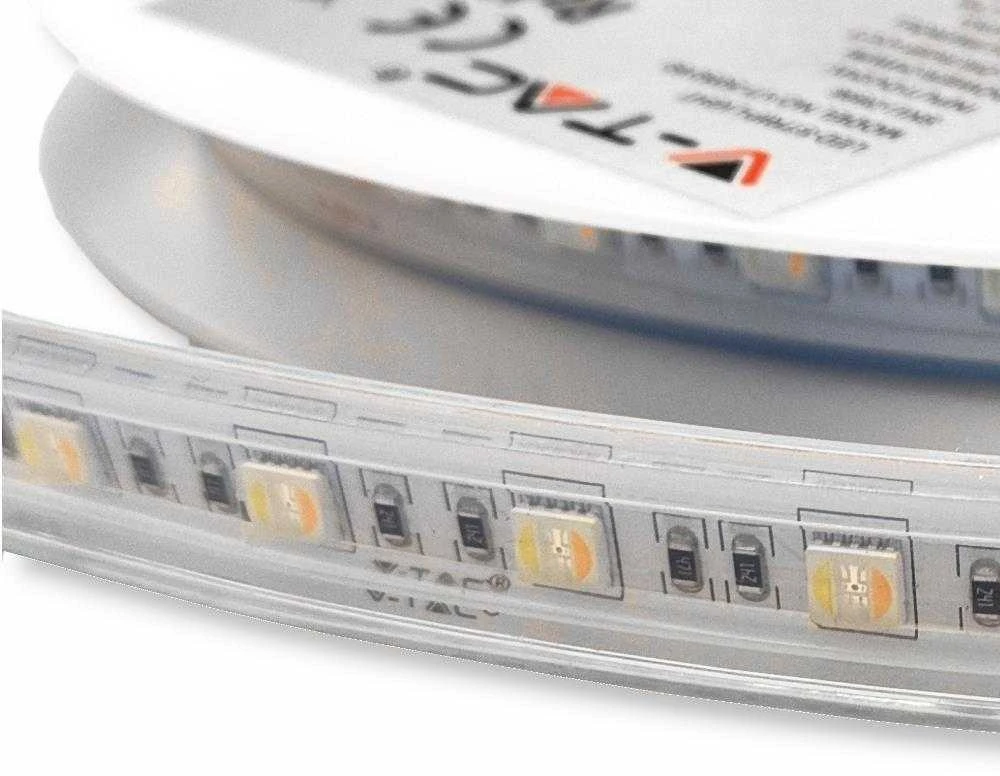 V-tac 24W/m LED juosta, 60LED/m, 24V, 3IN1+RGB, IP65, 5 metrų ritė