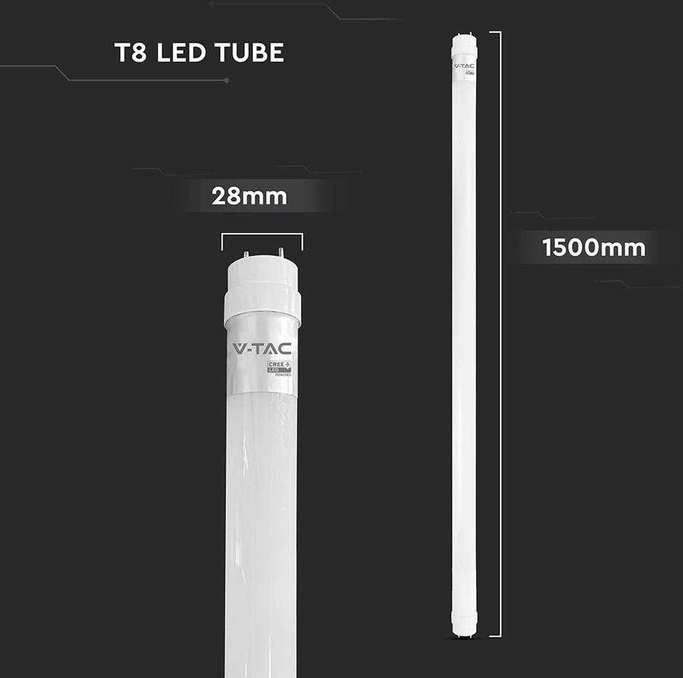 V-tac 20W LED T8 lempa, 150cm, G13, 6500K, CREE LED chip