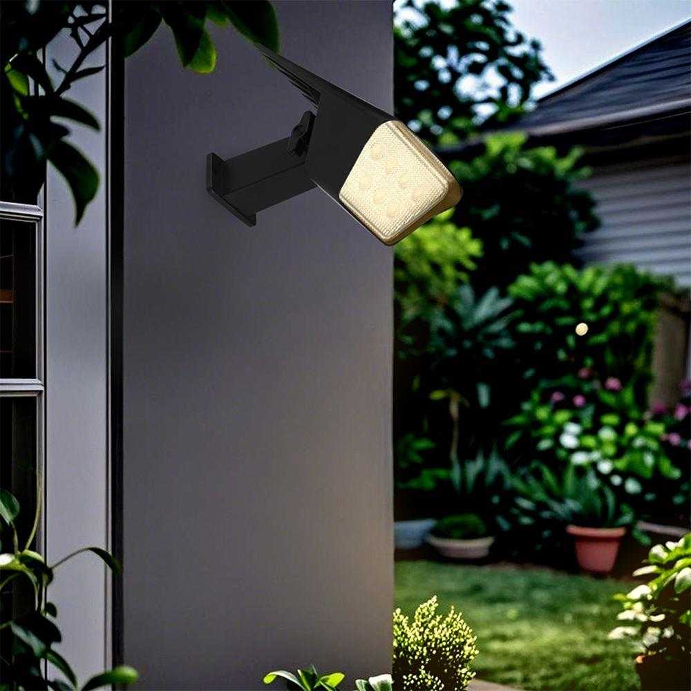 Sieninis šviestuvas V-tac 1,3W LED įsmeigiamas/sieninis lauko šviestuvas, juodas, 3000/4000/6400K, su saulės baterija