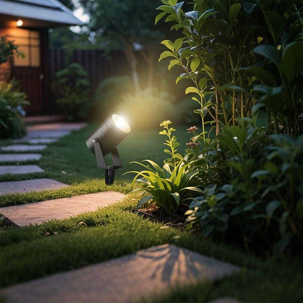 V-tac 10W LED įsmeigiamas lauko šviestuvas, juodas, 3000K