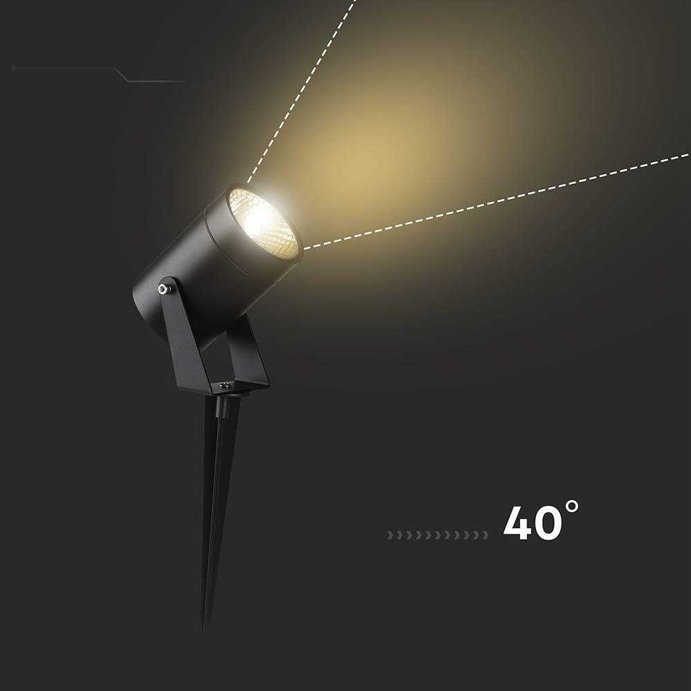 V-tac 10W LED įsmeigiamas lauko šviestuvas, juodas, 3000K