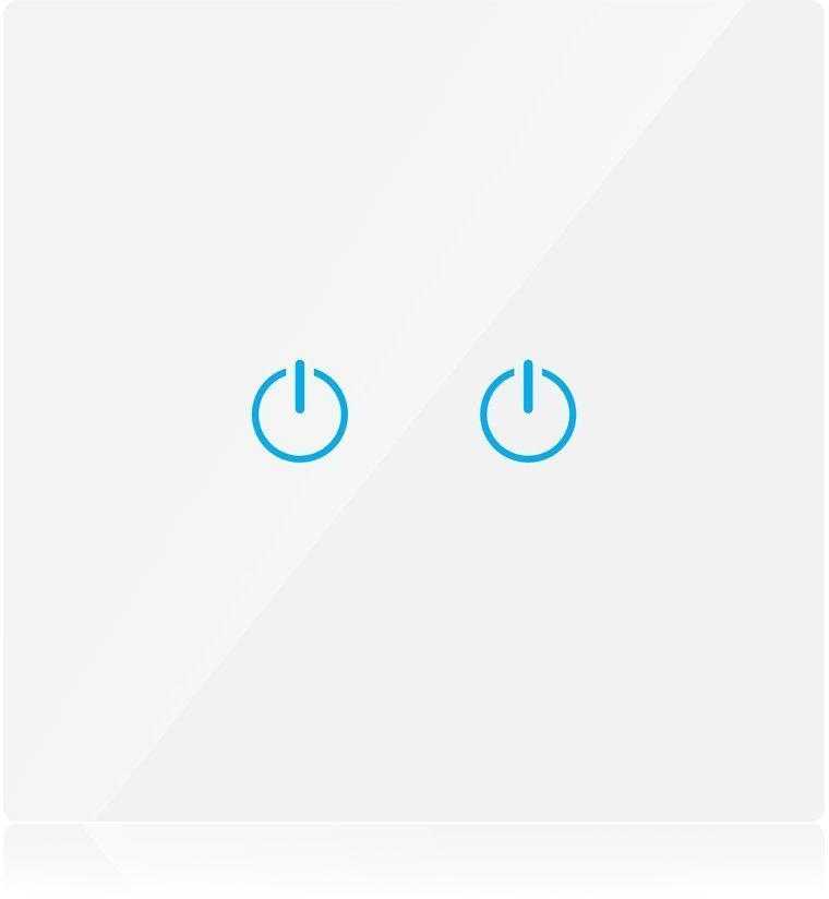 V-tac WiFI jungiklis, liečiamas, su dviem jungikliais, suderinamas su amazon alexa bei google home, baltas
