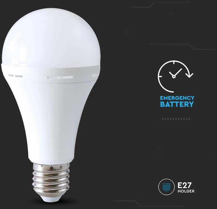 V-tac 15W LED lemputė, E27, A90, 4000K, su baterija