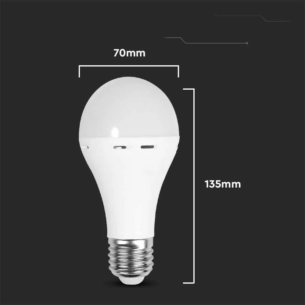 V-tac 9W LED lemputė, E27, su baterija, 4000K